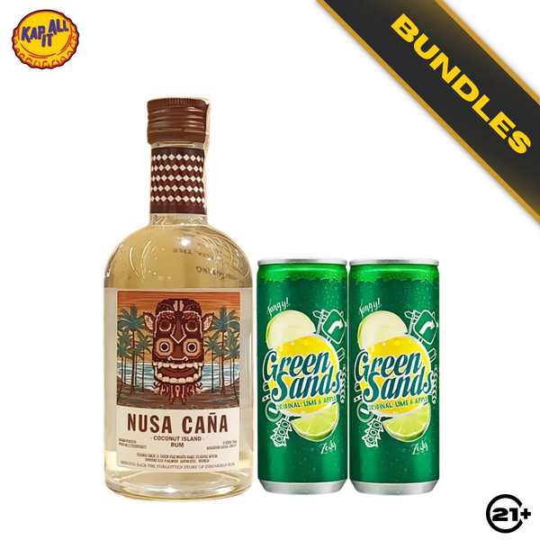 Bundles Nusa Cana Coconut Island Rum 350ml + 2 Green Sands Apple Lime Can 250ml