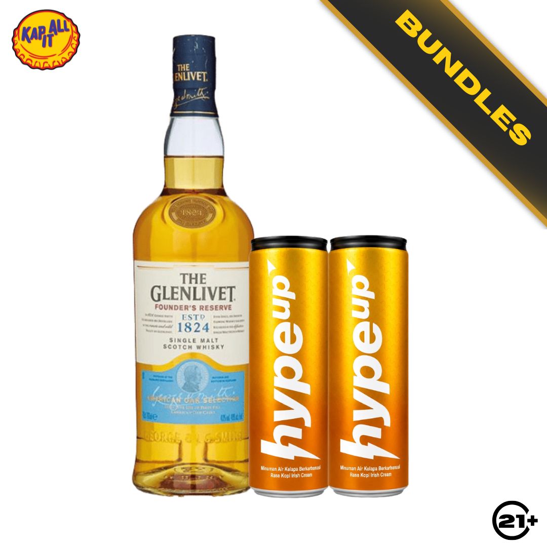 Protein Espresso Kit - The Glenlivet Founder's Reserve Single Malt Scotch Whisky 700ml + 2 HypeUp Spark Coco With Coffee 250ml