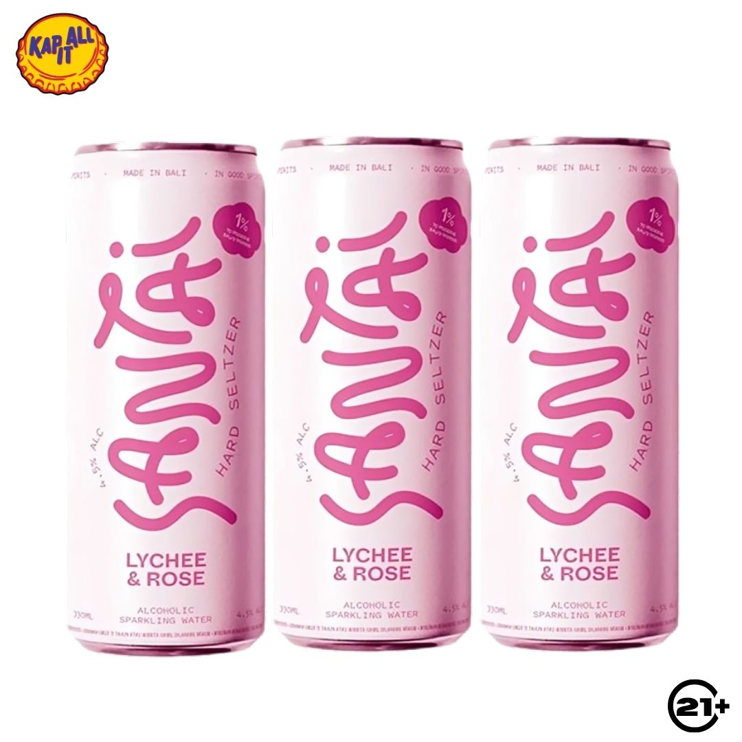 Triple Santai Lychee & Rose Can 330ml - 3 Cans