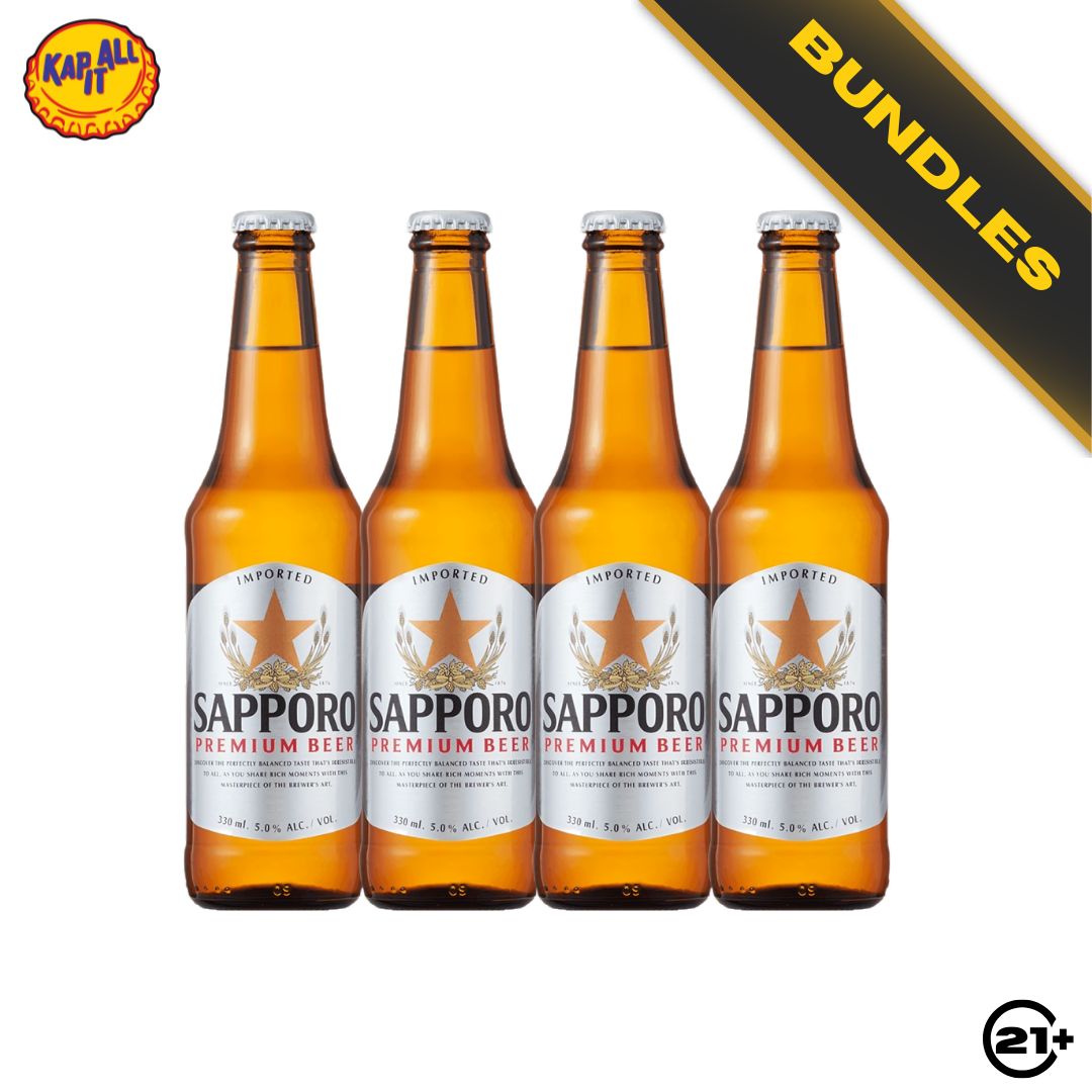 Bundles Beer Sapporo Premium Bottle 330ml - 4 Bottles