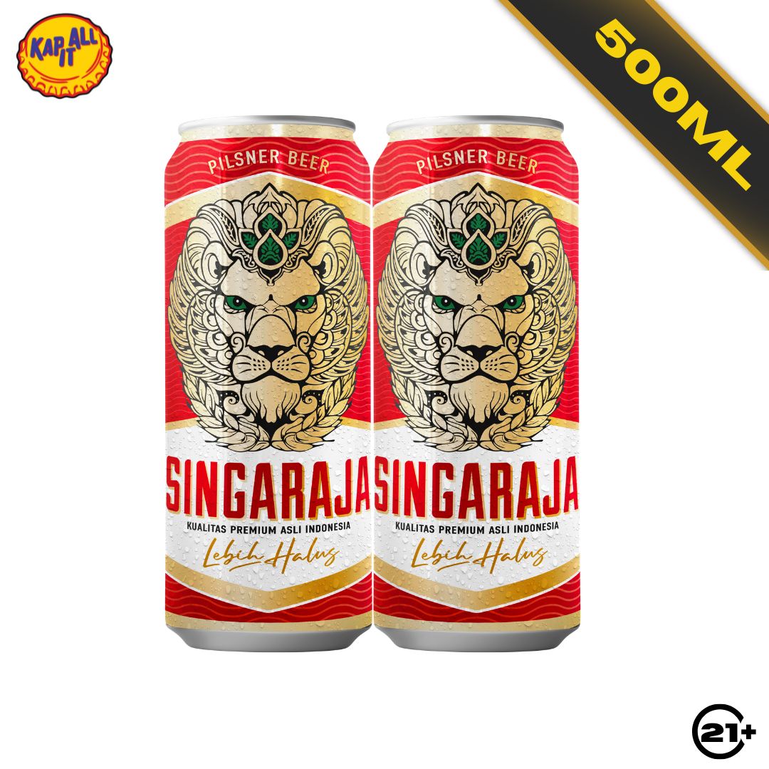Twin Singaraja Beer Pilsener Can 500ml - 2 Cans