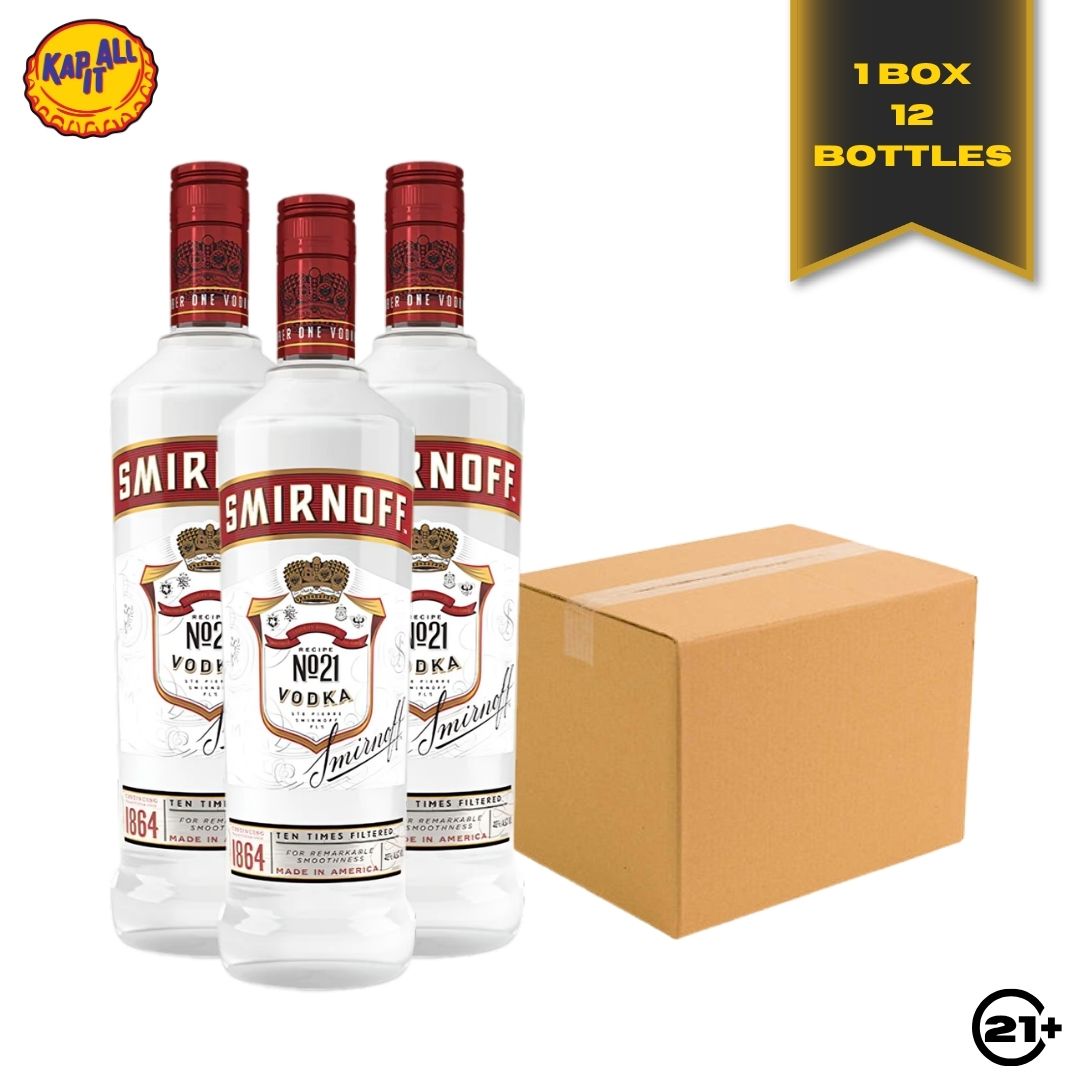 Bundles Smirnoff Original Red Vodka 750ml - 1 Box 12 Bottles