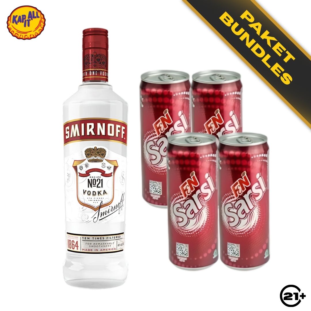 CLEAN SARSI MIX - SMIRNOFF ORIGINAL RED VODKA 700ml + 4 F&N SARSI SARSAPARILLA 325ml