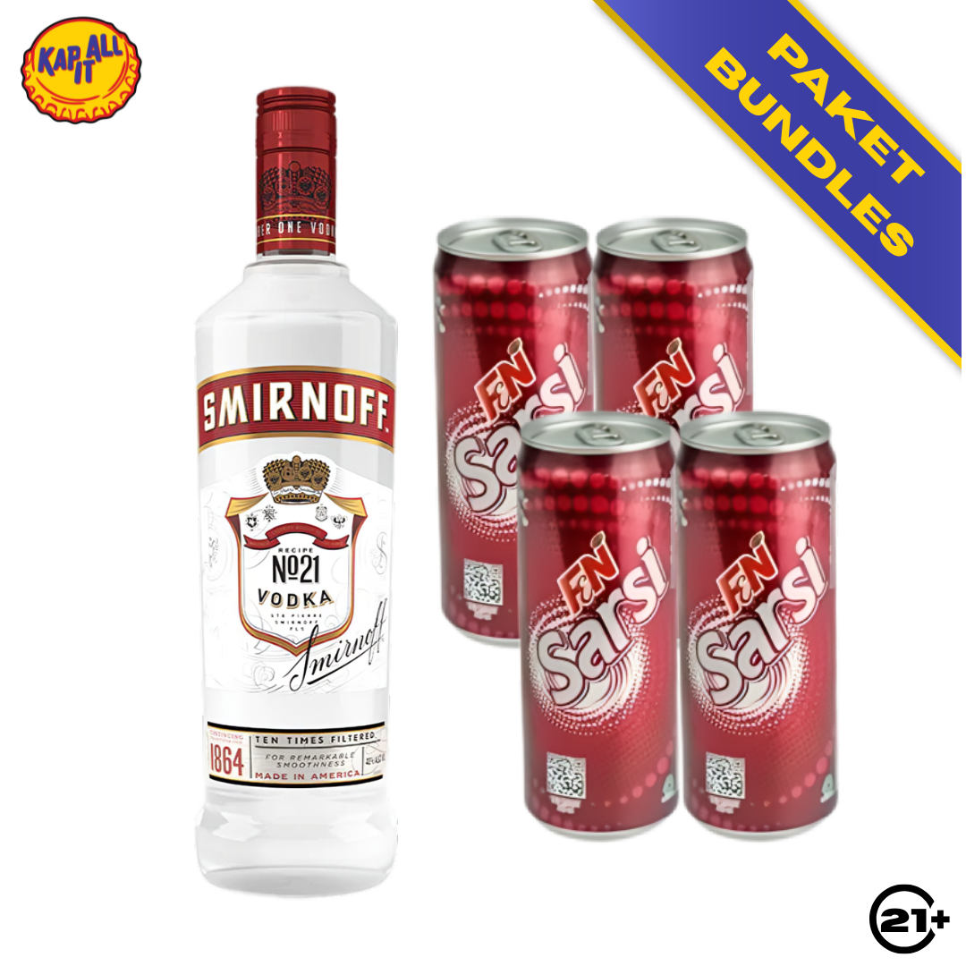 CLEAN SARSI MIX - SMIRNOFF ORIGINAL RED VODKA 700ml + 4 F&N SARSI SARSAPARILLA 325ml