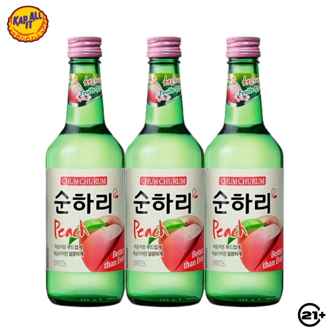 Triple Soju Chumchurum Peach 360ml - 3 Bottles