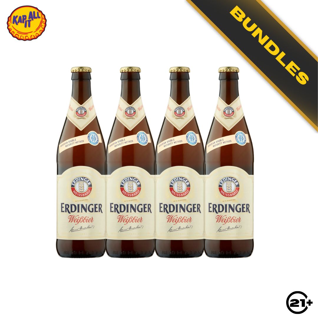 Bundles Beer Erdinger Weissbier Fine Yeast 500ml - 4 Bottles