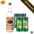 Bundles Titos Handmade Vodka 750ml + 4 Green Sands Grape Lemon Can 250ml