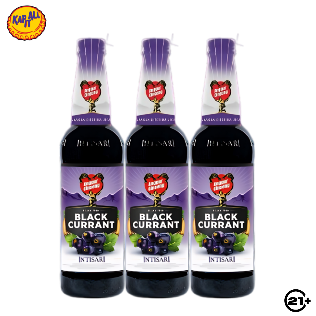 Triple Orang Tua Anggur Blackcurrant Intisari 620ml - 3 Bottles
