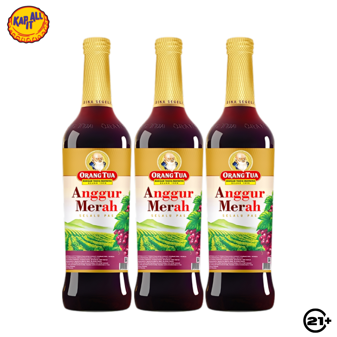 Triple Orang Tua Anggur Merah Gold 620ml - 3 Bottles