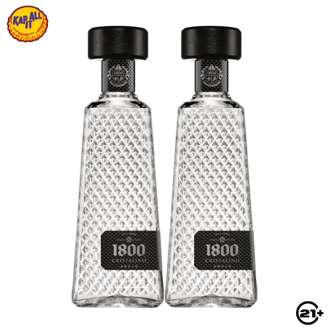 Twin 1800 Cristalino Anejo 750ml - 2 Bottles