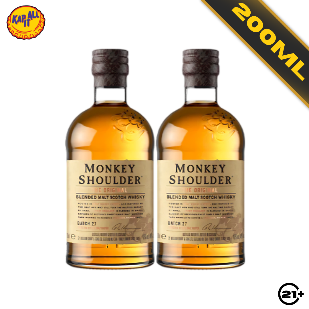 Twin Monkey Shoulder Blended Malt Scotch Whisky 200ml - 2 Bottles