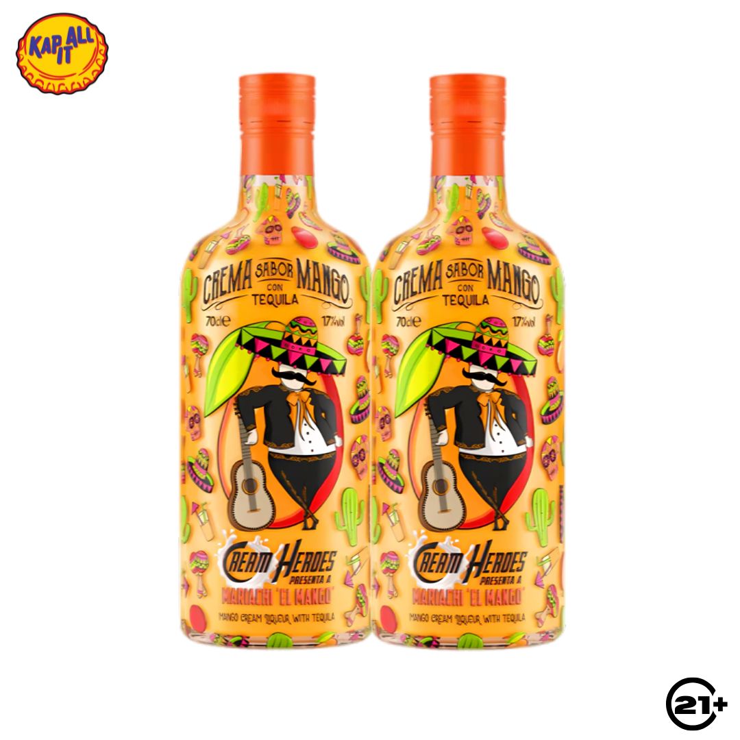 Twin Cream Heroes Mariachi El Mango Flavor Tequila 700ml - 2 Bottles