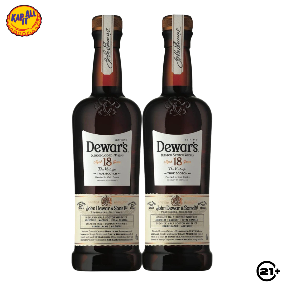 Twin Dewars 18 YO Blended Whisky 750ml - 2 Bottles