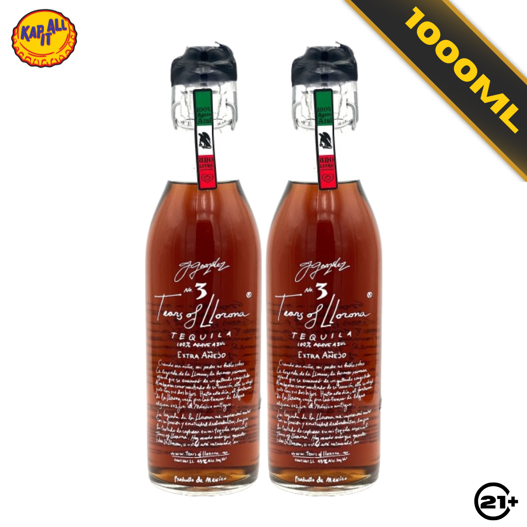 Twin Tears of Llorona No. 3 Extra Anejo Tequila 1000ml - 2 Bottles