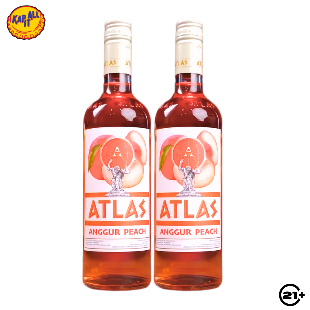 Twin Atlas Anggur Peach 620ml - 2 Bottles