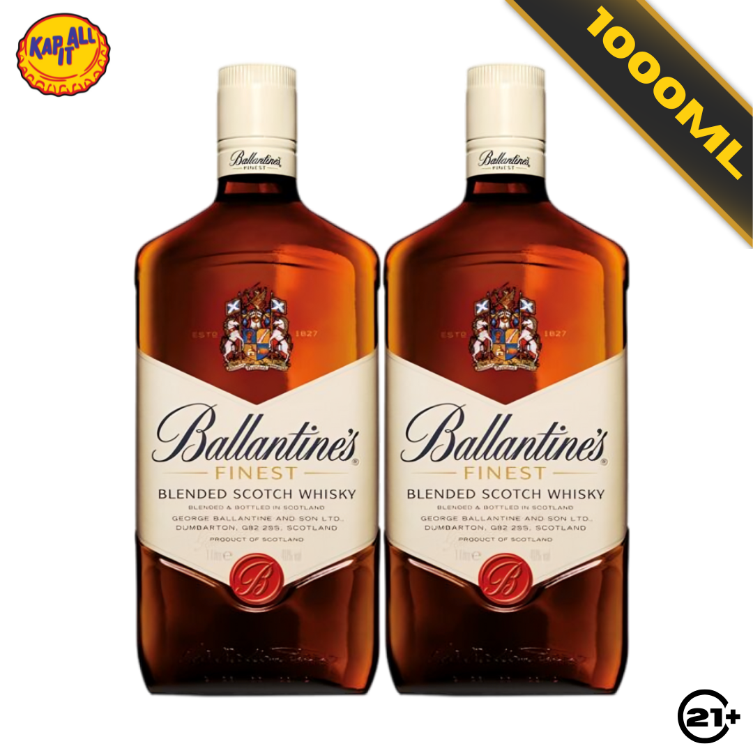 Twin Ballantines Finest Scotch Whisky 1000ml - 2 Bottles