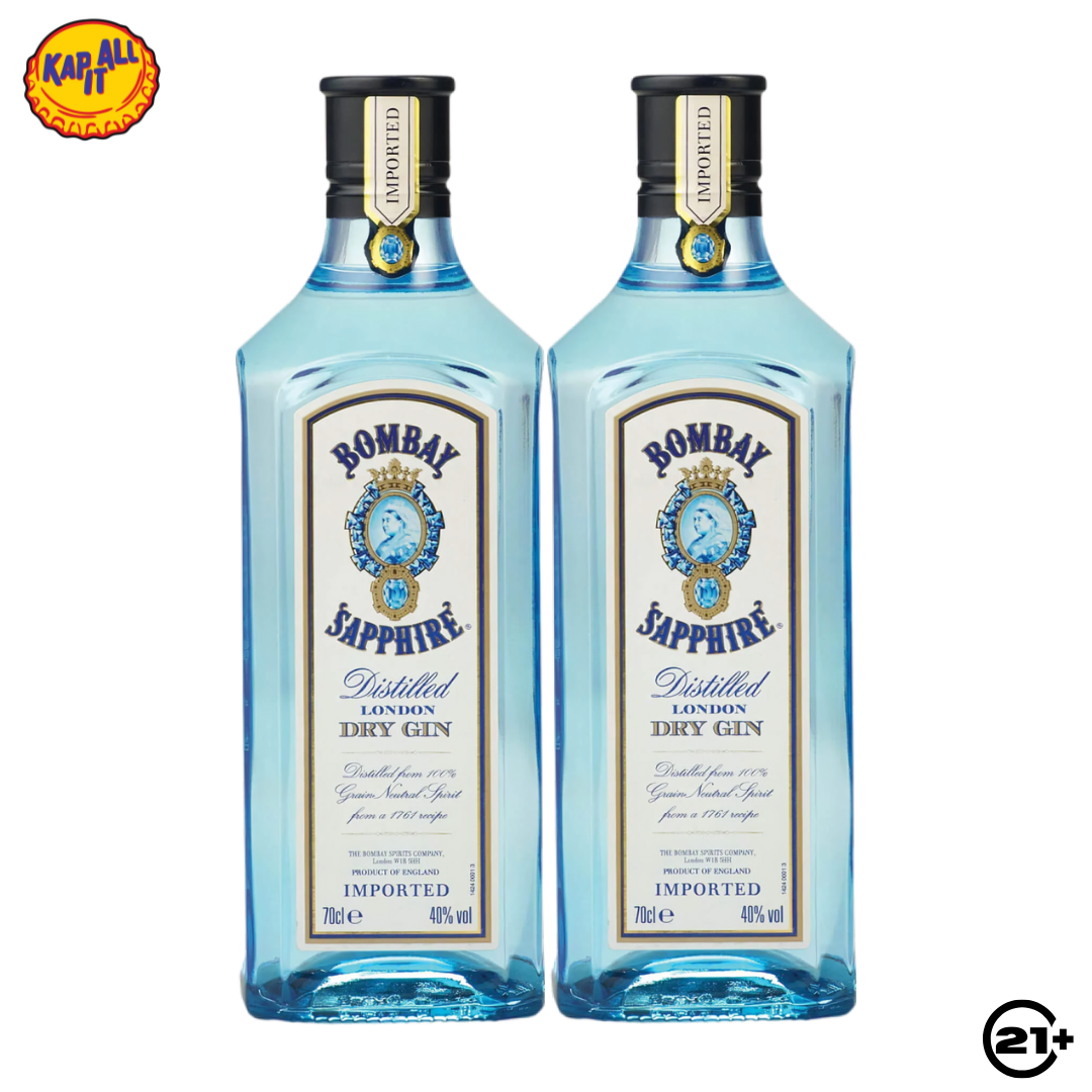 Twin Bombay Sapphire London Dry Gin 750ml - 2 Bottles