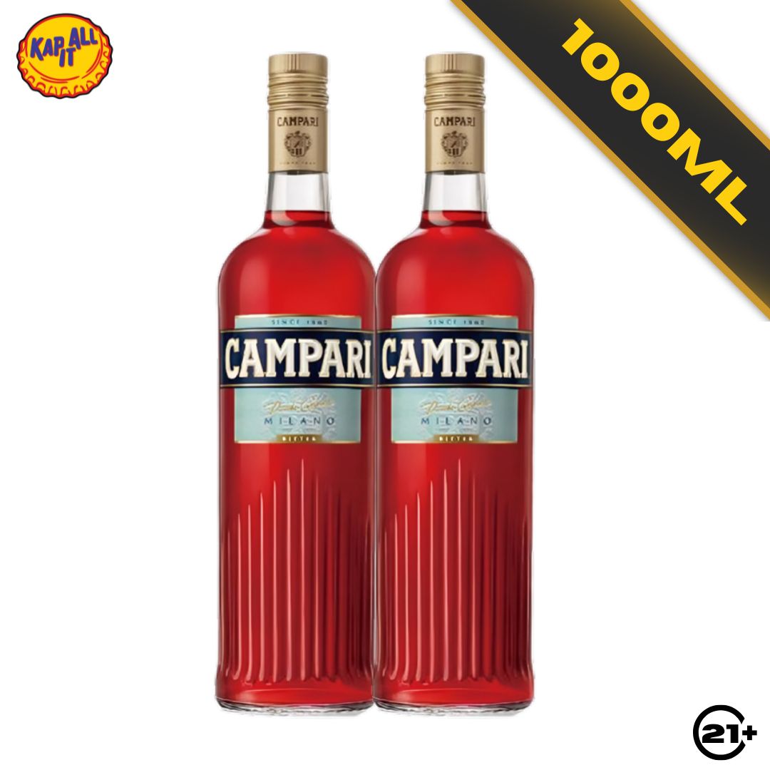 Twin Campari Bitter Aperitif Liqueur 1L - 2 Bottles