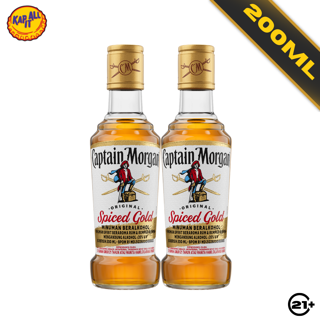 Twin Captain Morgan Original Spiced Gold 200ml - 2 Bottles