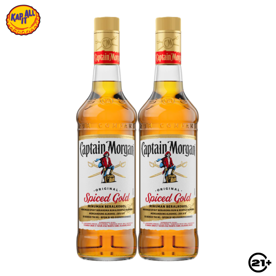 Twin Captain Morgan Original Spiced Gold Rum 750ml - 2 Bottles