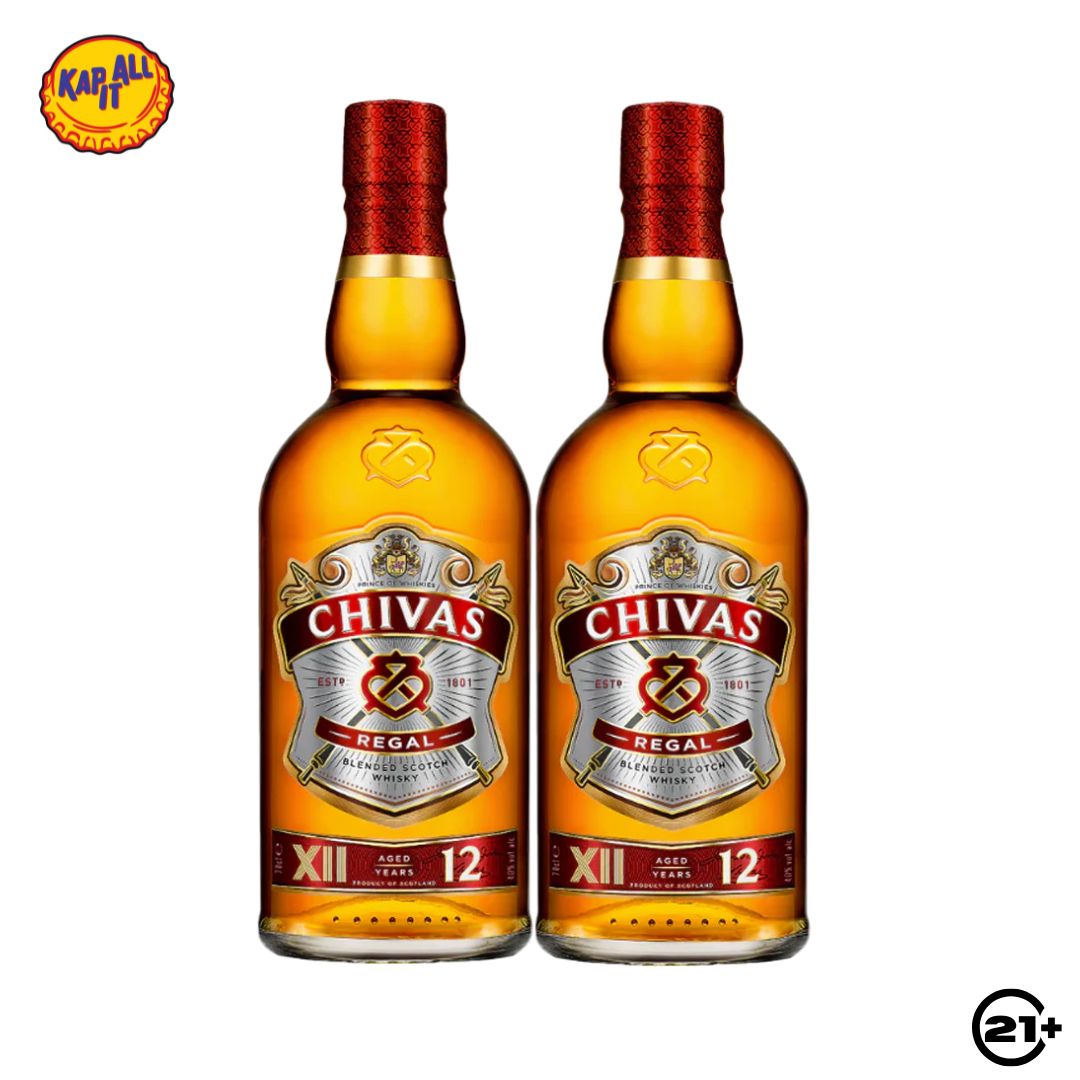 Twin Chivas Regal 12 YO Blended Scotch Whisky 700ml - 2 Bottles