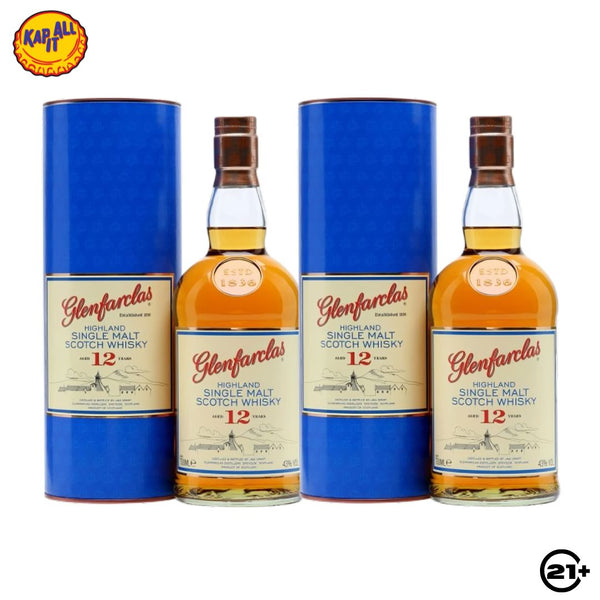 Twin Glenfarclas 12 YO Highland Single Malt Scotch Whisky 700ml - 2 Bottles