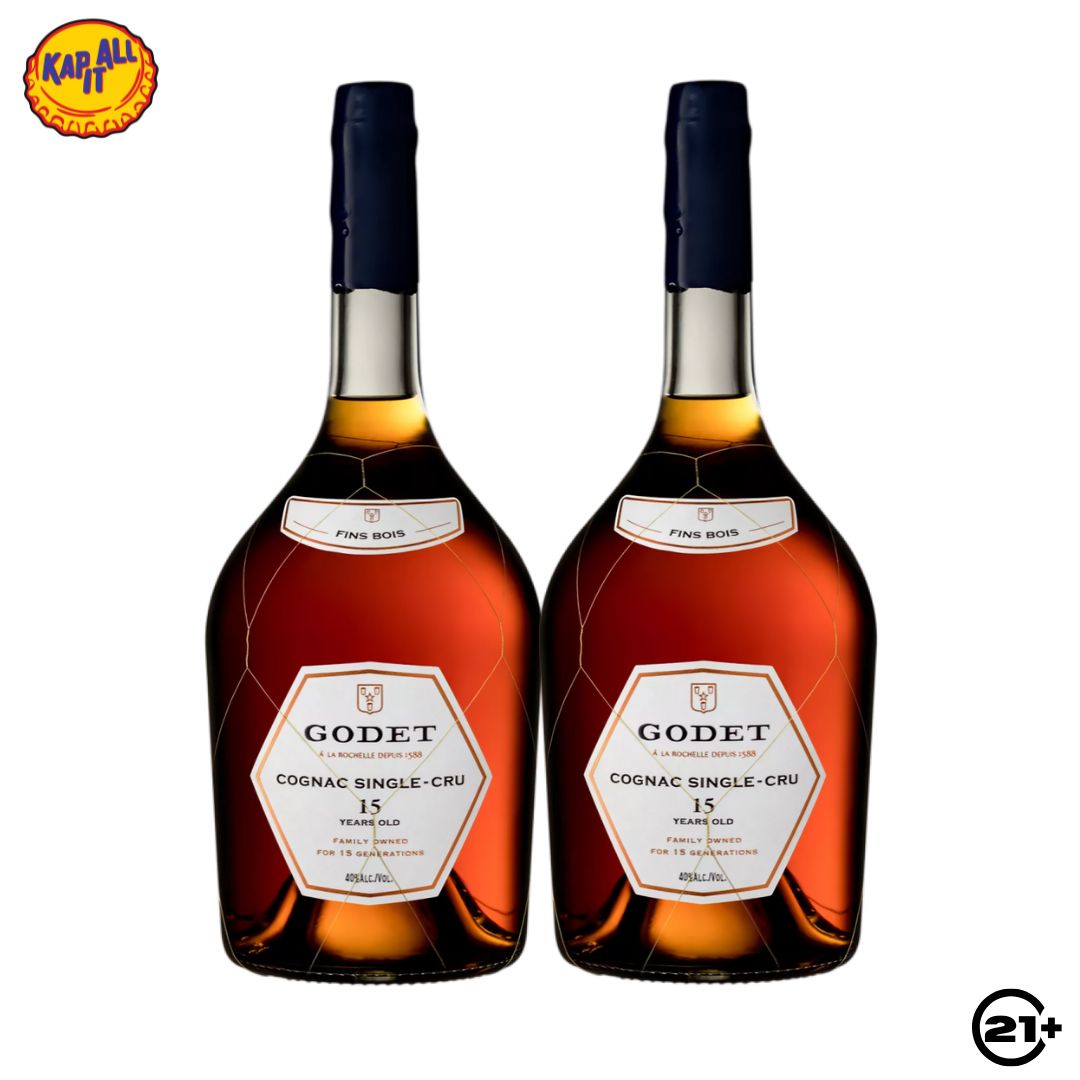 Twin Godet Single Cru 15 YO Cognac 700ml - 2 Bottles