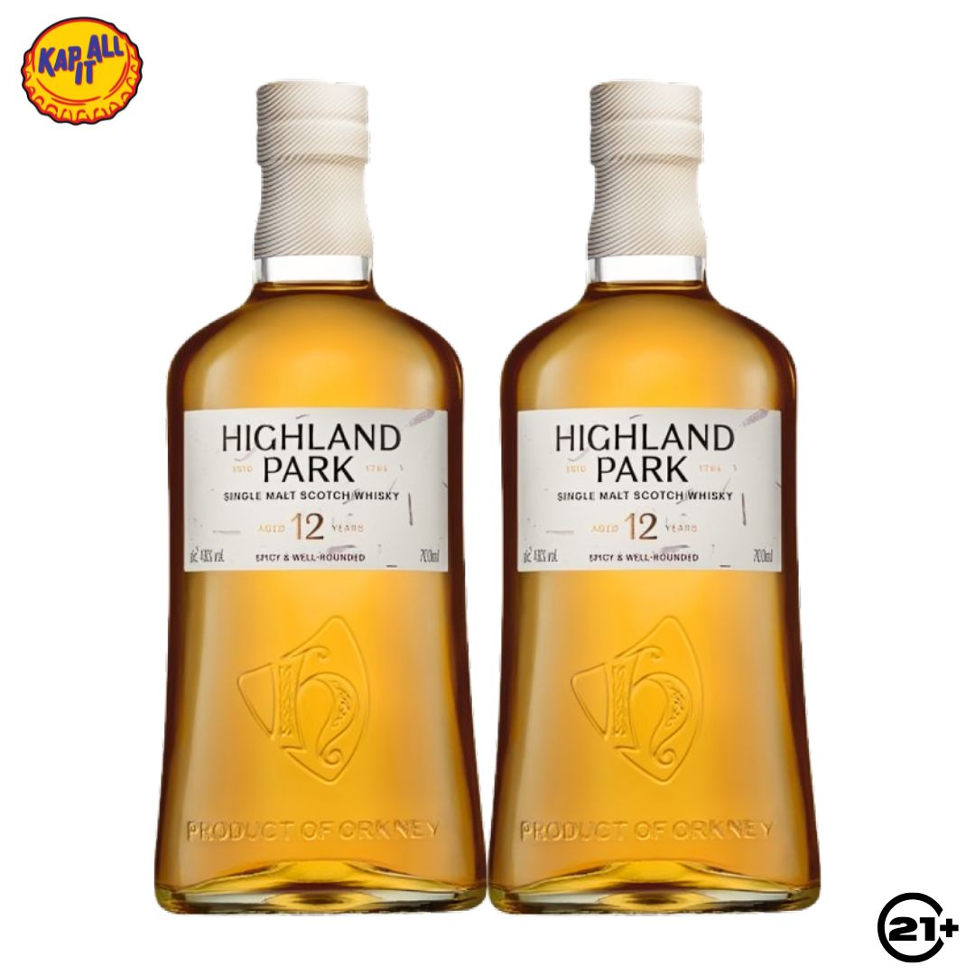 Twin Highland Park 12 YO Single Malt Scotch Whisky 700ml - 2 Bottles