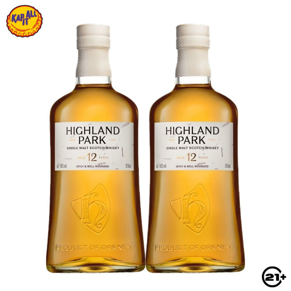Twin Highland Park 12 YO Single Malt Scotch Whisky 700ml - 2 Bottles