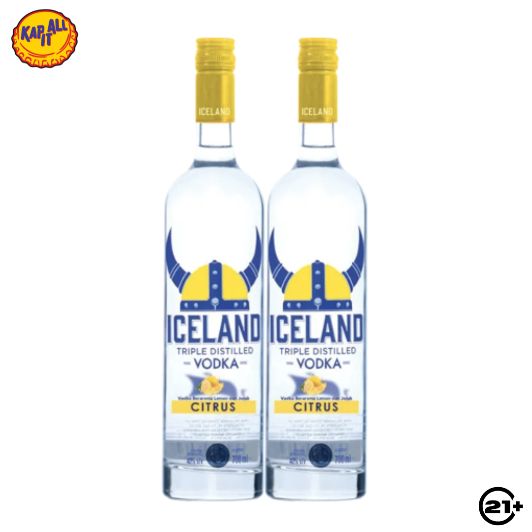 Twin Iceland Vodka Citrus 700ml - 2 Bottles
