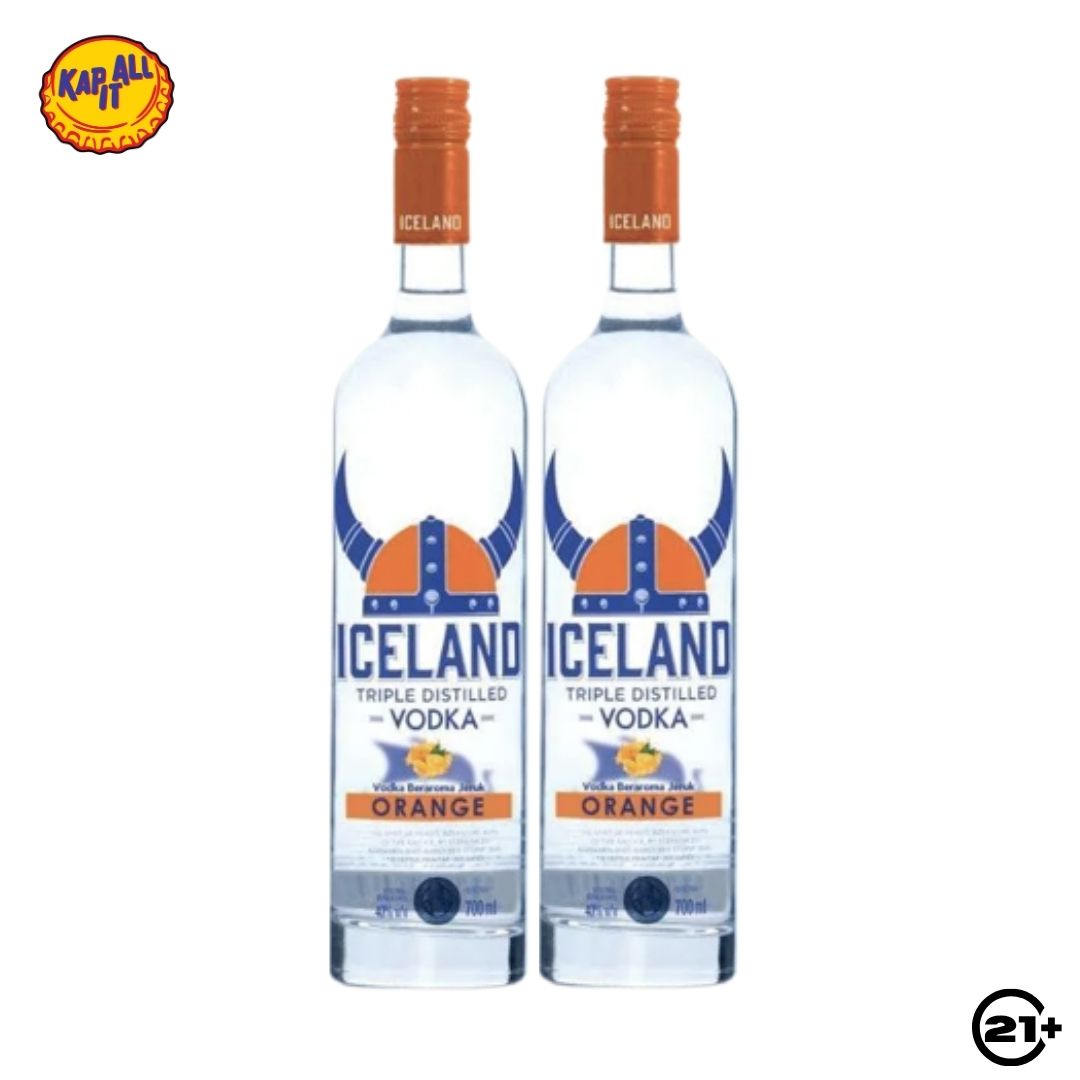 Twin Iceland Orange Vodka 700ml - 2 Bottles