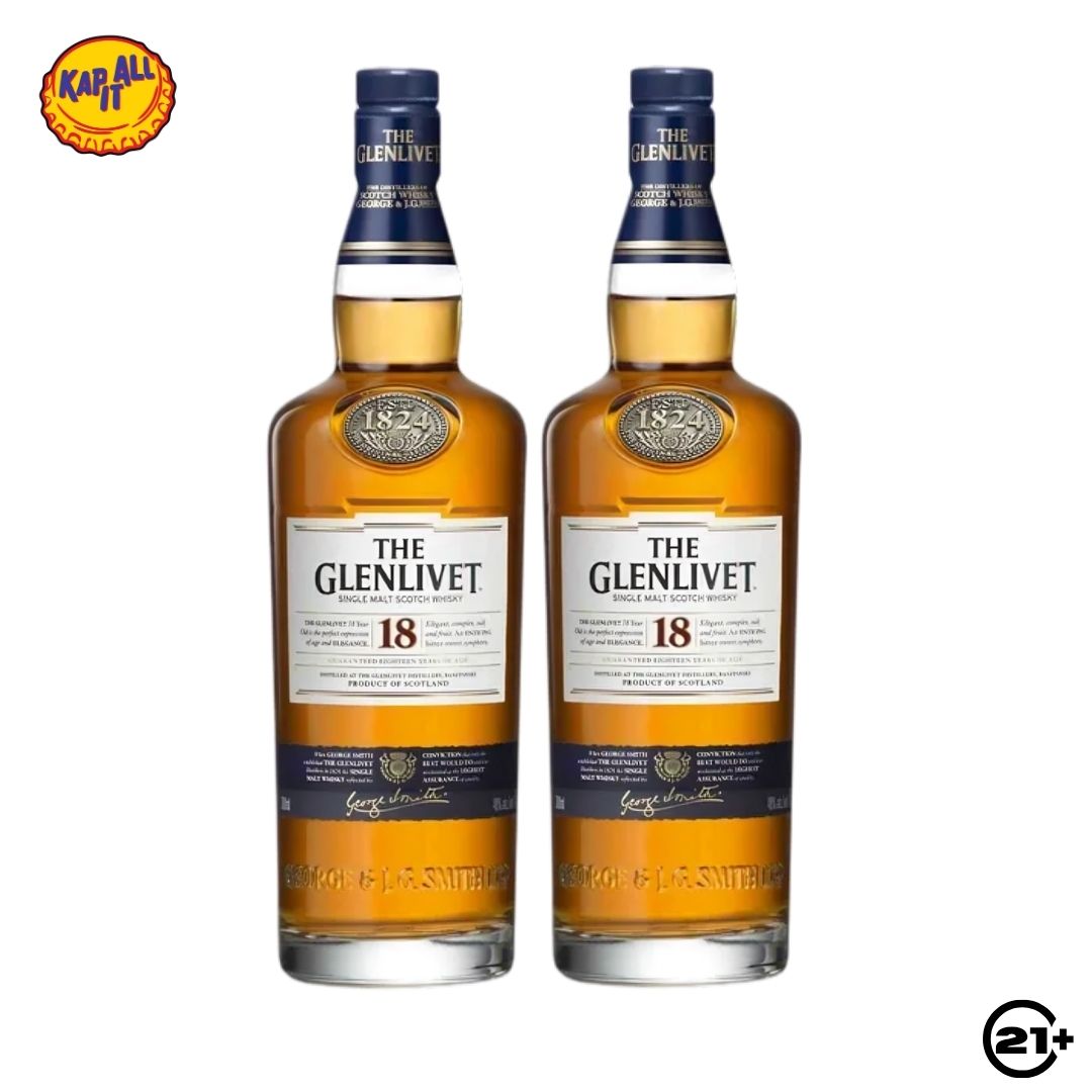 Paket The Glenlivet 18 YO Single Malt Whisky 700ml - 2 Bottles
