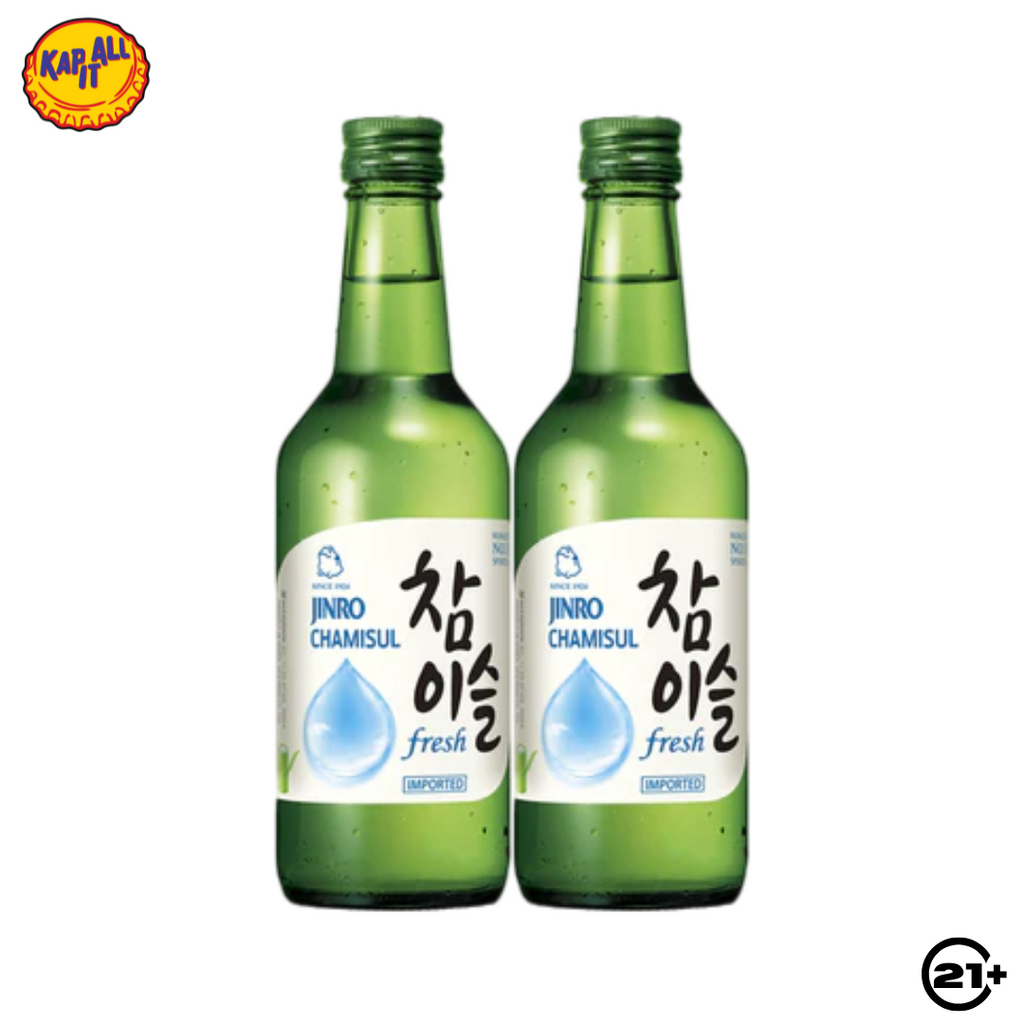 Twin Jinro Soju Chamisul Fresh Original 360ml - 2 Bottles