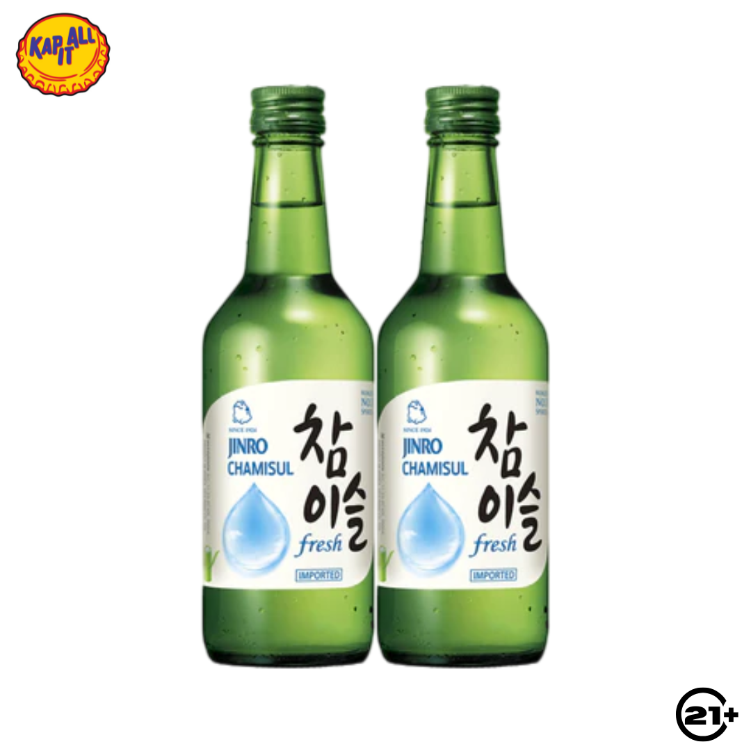 Twin Jinro Soju Chamisul Fresh Original 360ml - 2 Bottles