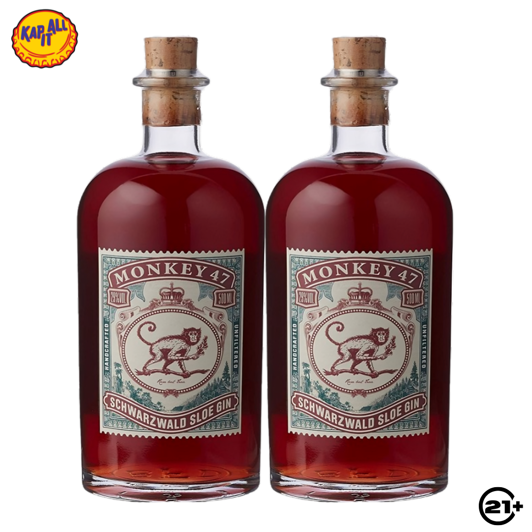 Twin Monkey 47 Schwarzwald Sloe Gin 500ml - 2 Bottles