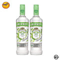 Twin Smirnoff Green Apple Vodka 700ml - 2 Bottles