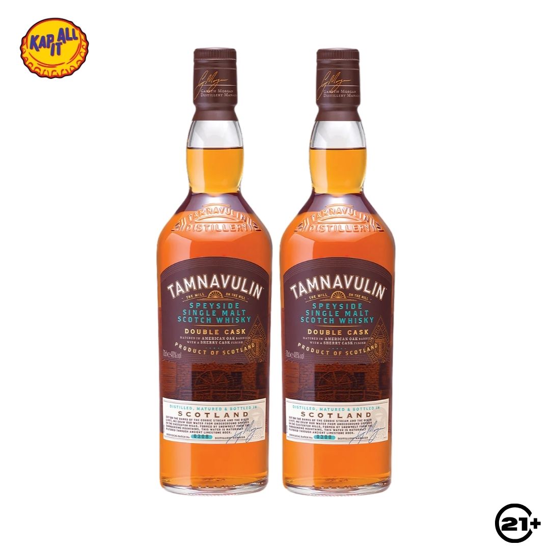 TWIN TAMNAVULIN DOUBLE CASK SINGLE MALT SCOTCH WHISKY 700ml - 2 BOTTLES