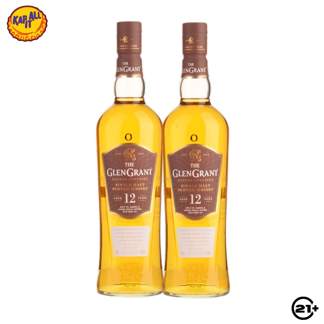 Twin The Glen Grant 12 YO Single Malt Scotch Whisky 700ml - 2 Bottles