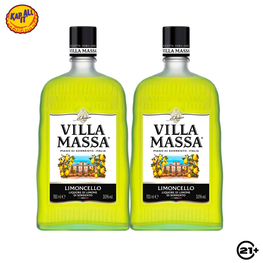 Twin Villa Massa Limoncello Italian Liqueur 700ml - 2 Bottles